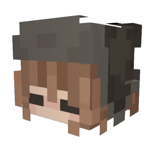 pinkpulp Minecraft avatar head, 3D render