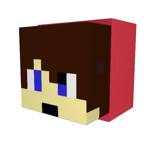 pinksnown Minecraft avatar head, 3D render