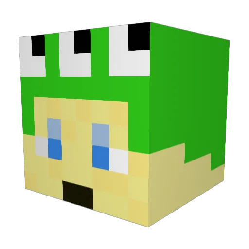 pinkstarfeesh Minecraft avatar head, 3D render