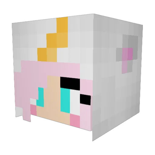 pinkunicorn34 Minecraft avatar head, 3D render