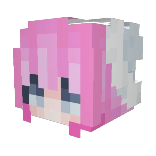 pinkuyu Minecraft avatar head, 3D render