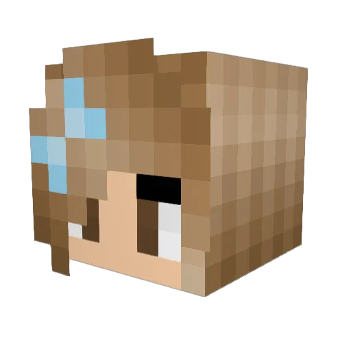 pinkviolin Minecraft avatar head, 3D render