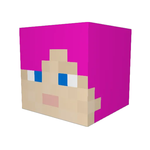 pinky287 Minecraft avatar head, 3D render