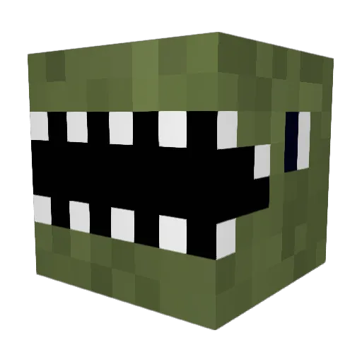pinkydim Minecraft avatar head, 3D render