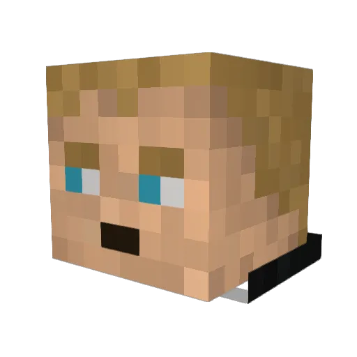 pinkyeye Minecraft avatar head, 3D render