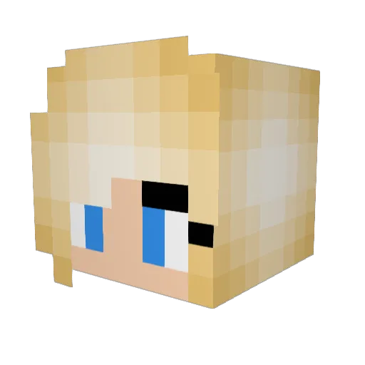 pinkypooka Minecraft avatar head, 3D render