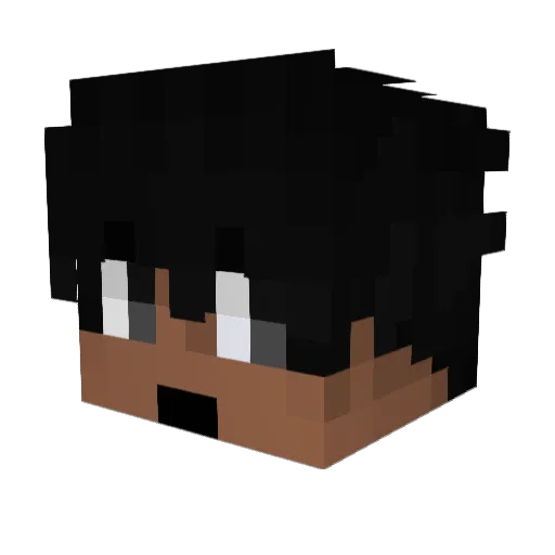 pinqwayy Minecraft avatar head, 3D render
