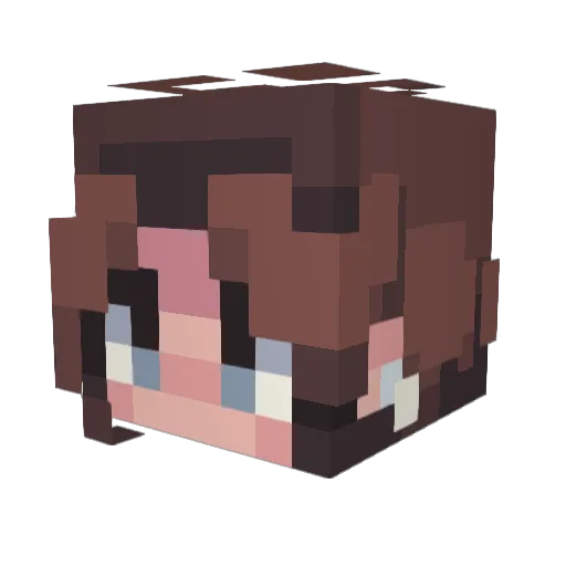 pip0ca Minecraft avatar head, 3D render