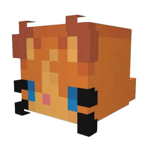 pipari_ Minecraft avatar head, 3D render