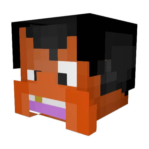 pipeeeqiq Minecraft avatar head, 3D render