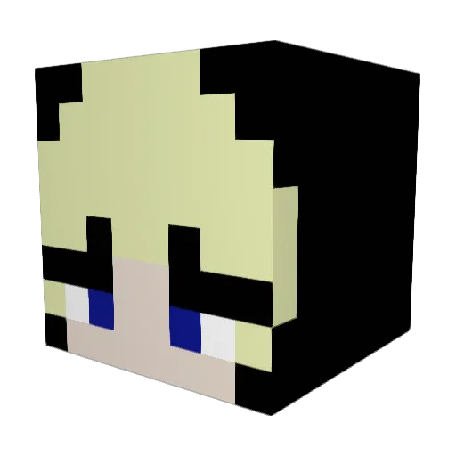 pipepeo Minecraft avatar head, 3D render