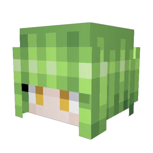 pipiowo Minecraft avatar head, 3D render