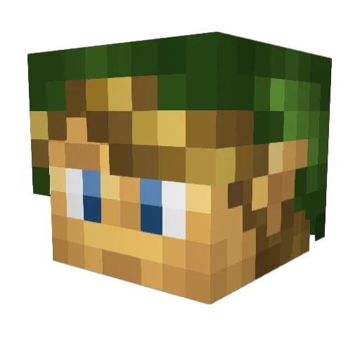 pipomir Minecraft avatar head, 3D render