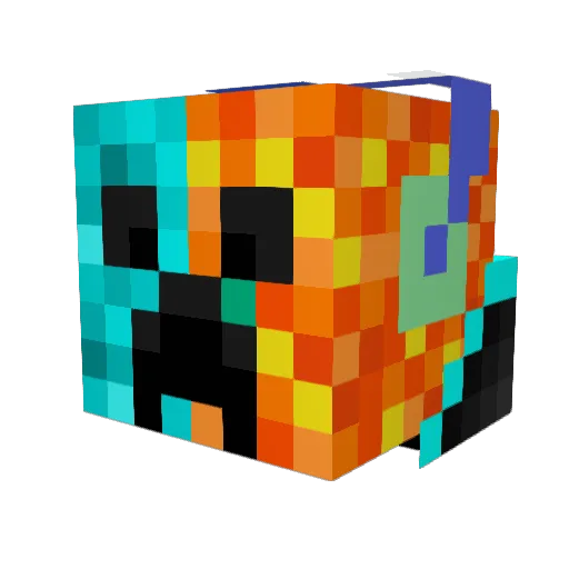 pippobira Minecraft avatar head, 3D render