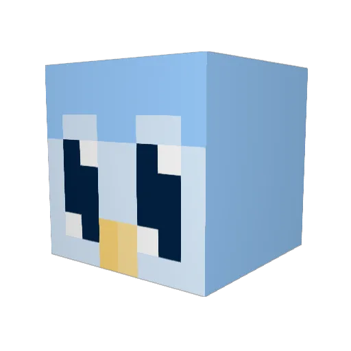 pipski Minecraft avatar head, 3D render