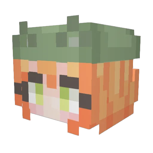 pipumin Minecraft avatar head, 3D render