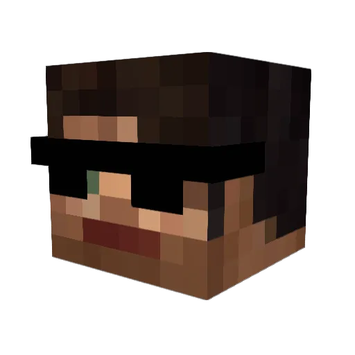pira7ex Minecraft avatar head, 3D render