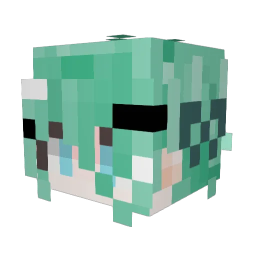 piraniaaaa Minecraft avatar head, 3D render