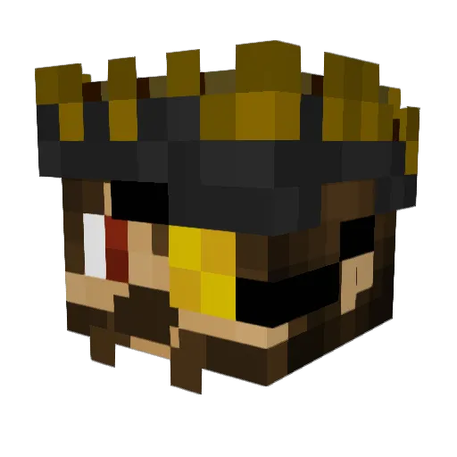 piratehammyfell Minecraft avatar head, 3D render