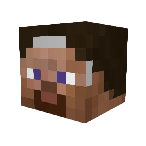 pirateseb Minecraft avatar head, 3D render