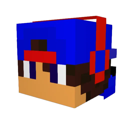piriPT Minecraft avatar head, 3D render
