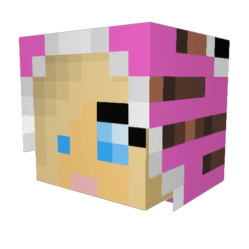 piricocou Minecraft avatar head, 3D render