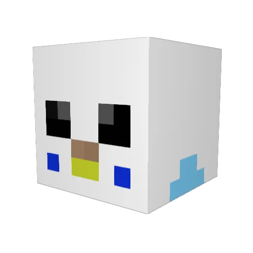 piripima Minecraft avatar head, 3D render