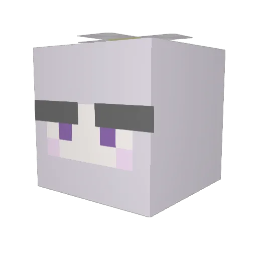 pirocham Minecraft avatar head, 3D render