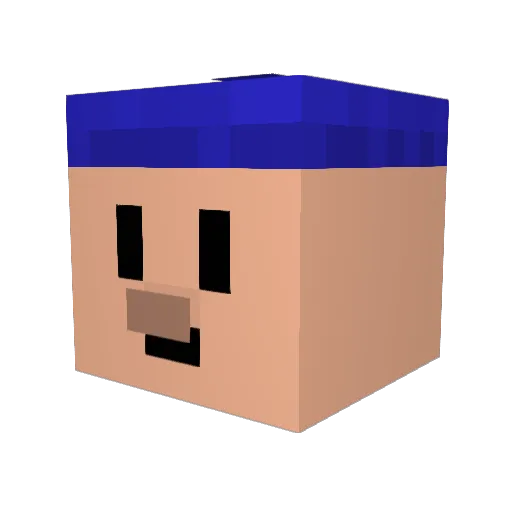 piskisss Minecraft avatar head, 3D render