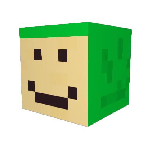 piskomilec Minecraft avatar head, 3D render