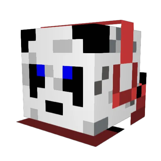 pissedIpanda Minecraft avatar head, 3D render