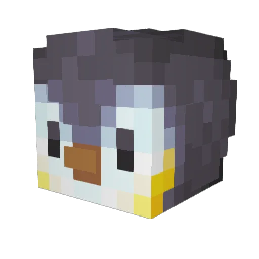 pissypenguin Minecraft avatar head, 3D render