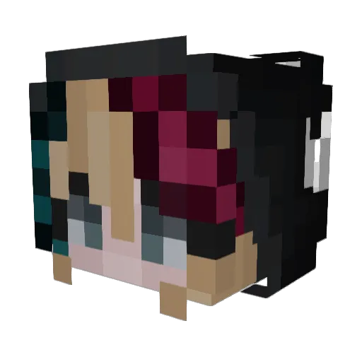 pistolKitty Minecraft avatar head, 3D render