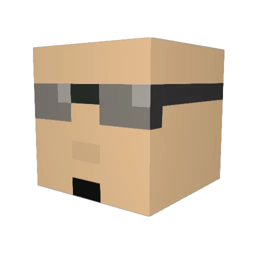 pitbul Minecraft avatar head, 3D render