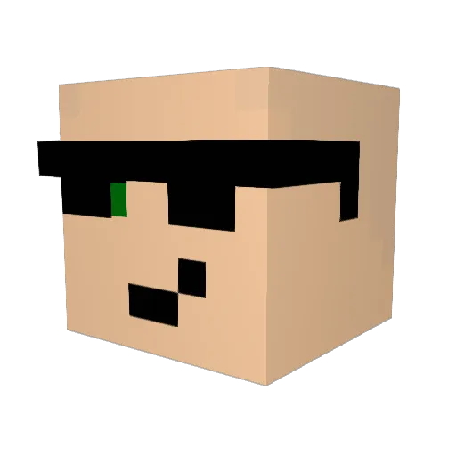 pitpull Minecraft avatar head, 3D render