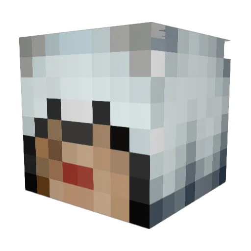 pitufu Minecraft avatar head, 3D render