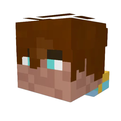 pivojek Minecraft avatar head, 3D render