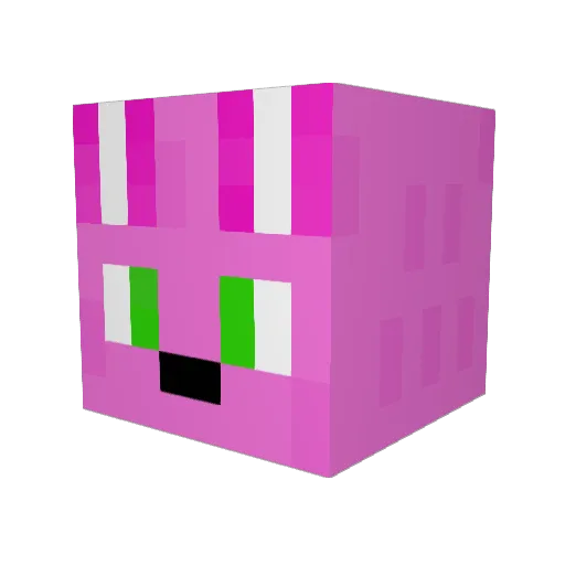 pixel_trainer Minecraft avatar head, 3D render