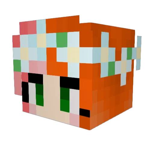 pixelfruits Minecraft avatar head, 3D render