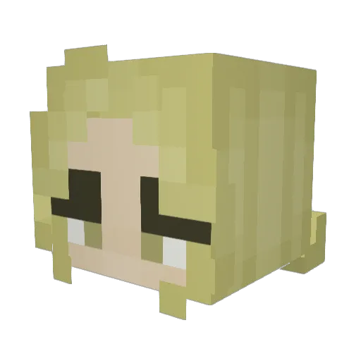 pixelystatus Minecraft avatar head, 3D render