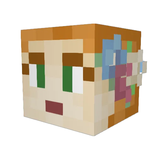 pixiepea Minecraft avatar head, 3D render