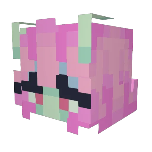 pixikatz Minecraft avatar head, 3D render