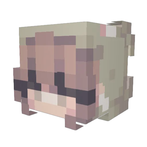 pixow Minecraft avatar head, 3D render