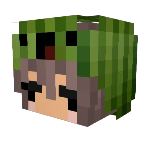 pixzduo Minecraft avatar head, 3D render