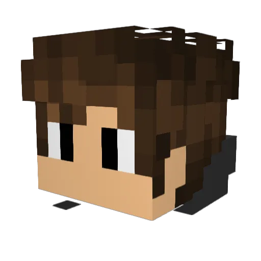 pixzelz Minecraft avatar head, 3D render