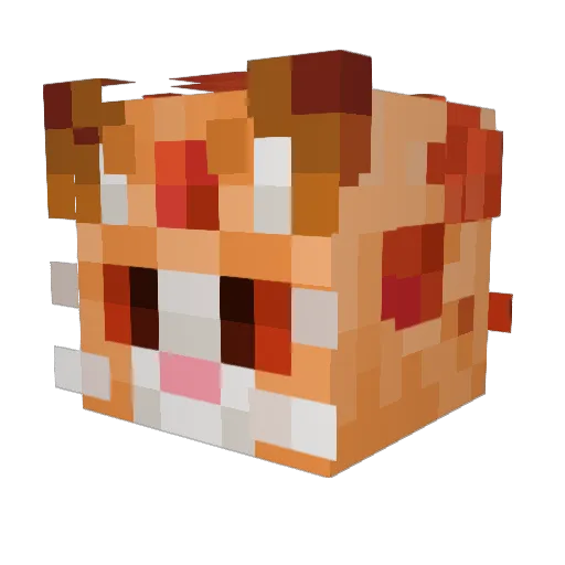 pizza04 Minecraft avatar head, 3D render