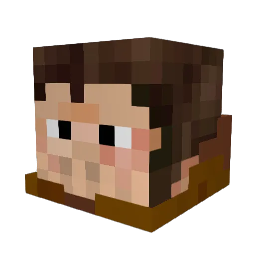 pizzabo Minecraft avatar head, 3D render