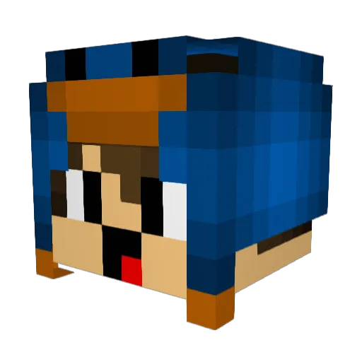 pizzao Minecraft avatar head, 3D render