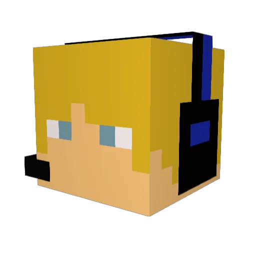 pj72 Minecraft avatar head, 3D render