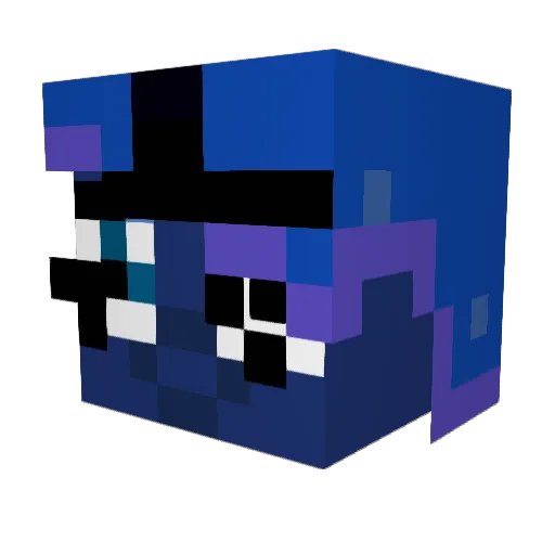 pj_Tuna Minecraft avatar head, 3D render